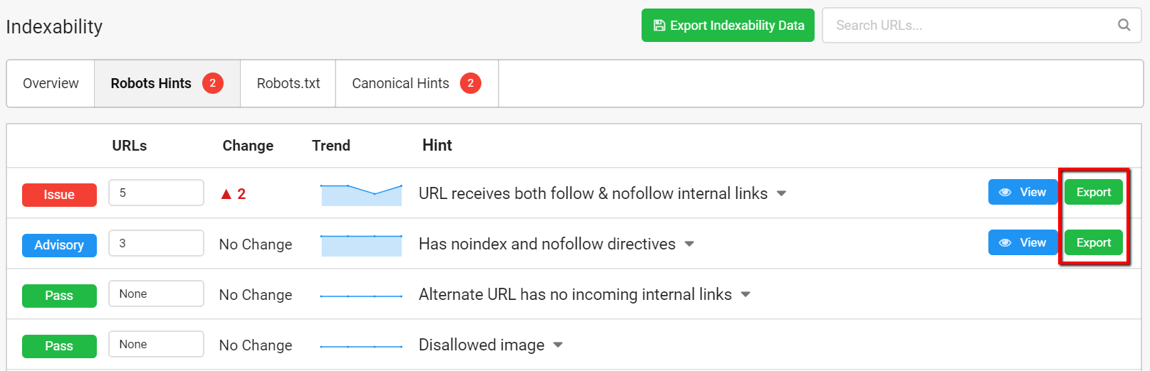 Export Hints Directly