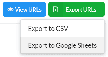 Export to sheets button
