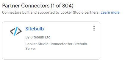 Sitebulb's Looker Studio Connector