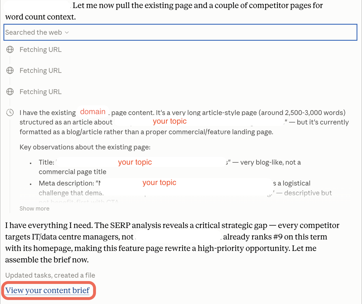 analysis of existing landing page by skill from Claude