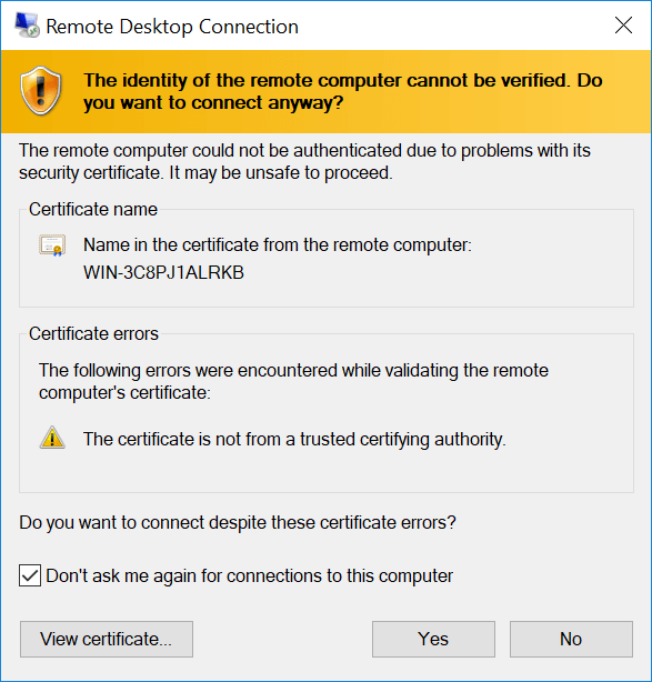 Ignore Certificate Errors