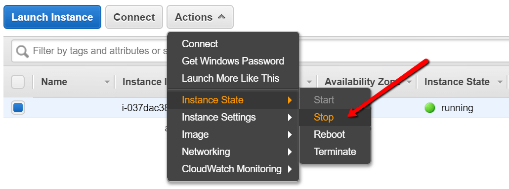 Stop Instance