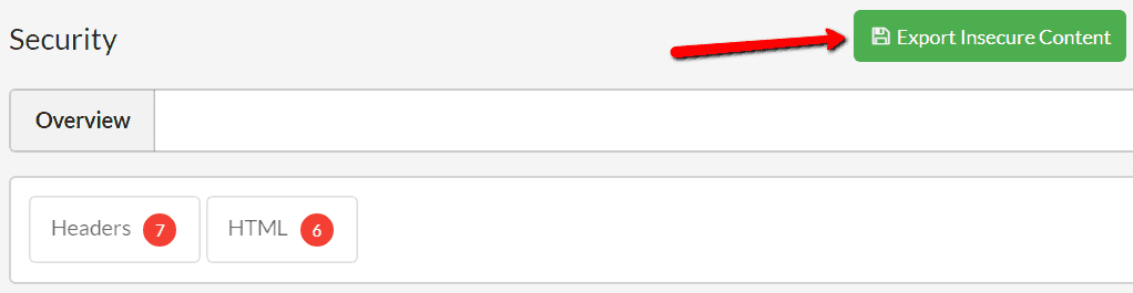 Insecure Content Export