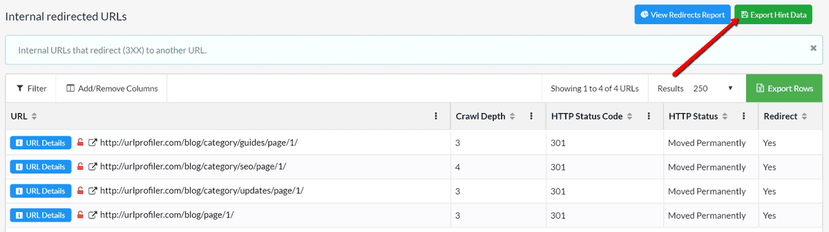 Export Hint Data