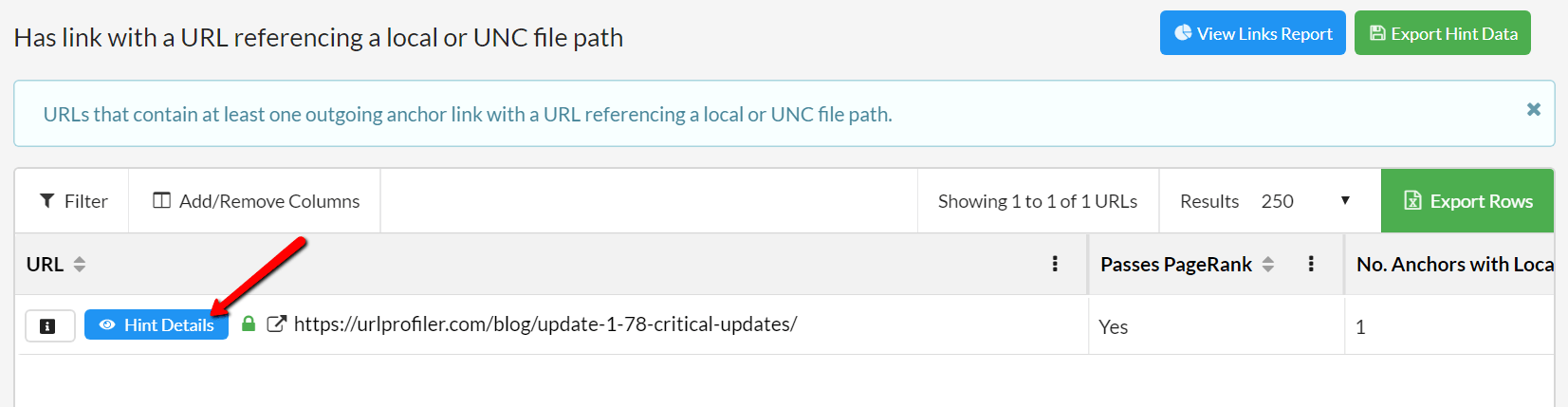 Has link referencing local file path