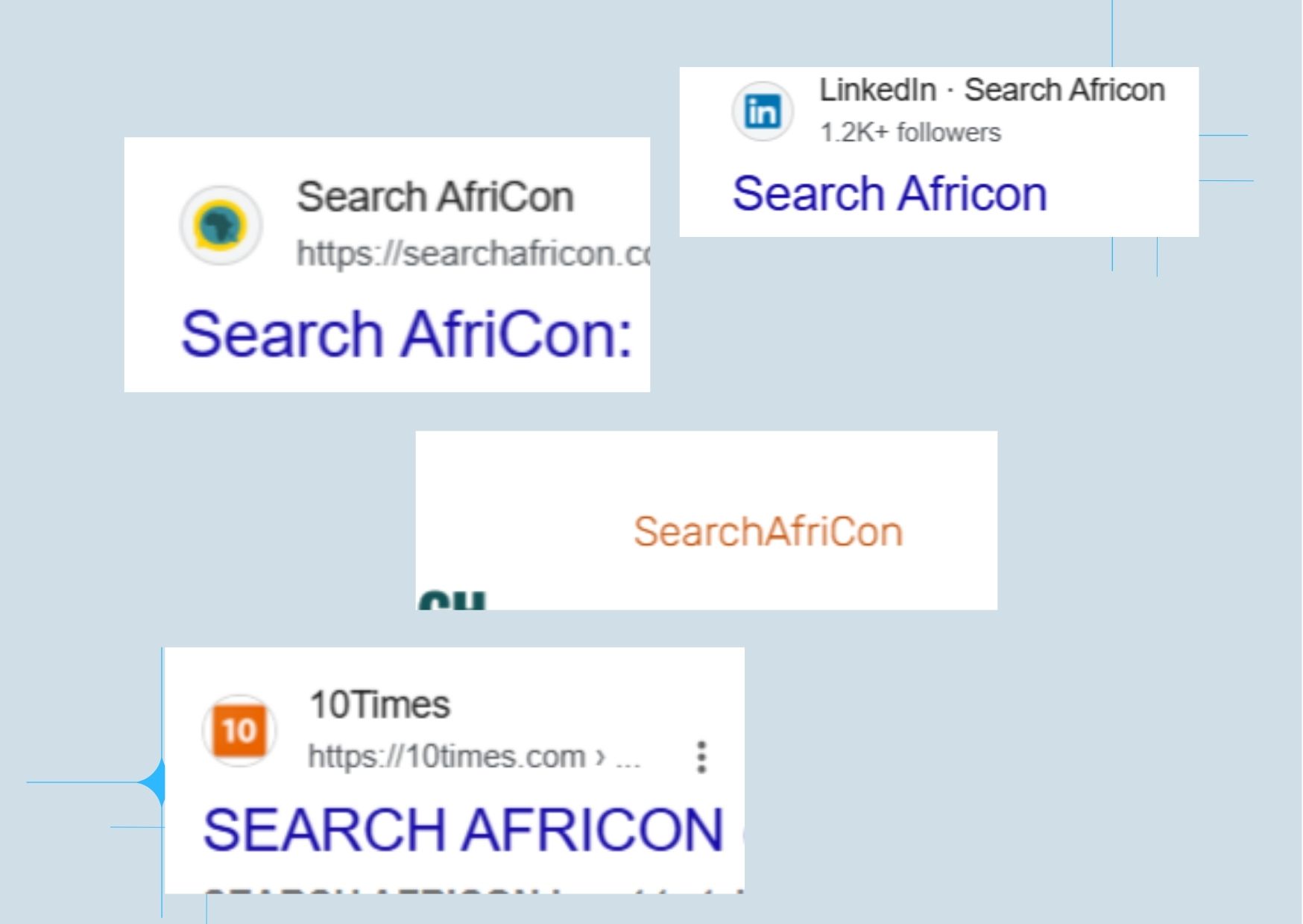A visual comparing naming variations across the website, LinkedIn, social profiles, and third-party listings.