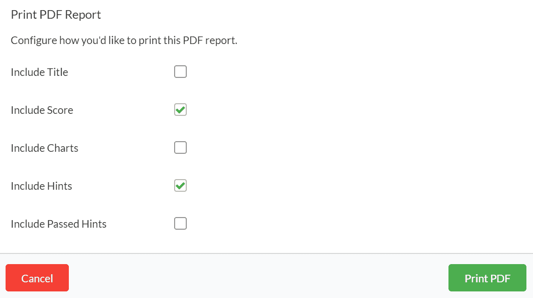 Customise reports