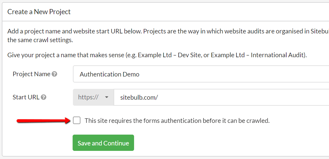 Click to add form authentication
