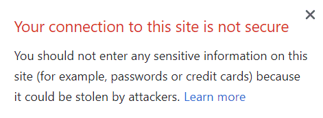 firefox developer edition connection not secure