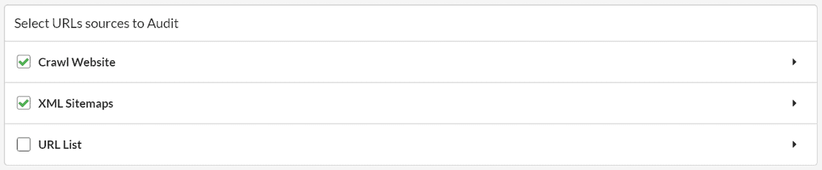 Select crawl sources