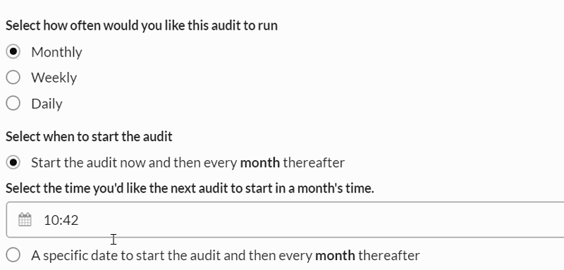 Set recurring audit time