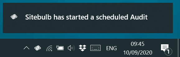 Sitebulb has started notification