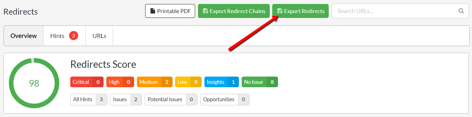 Export Redirects