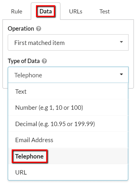 Telephone Data Type