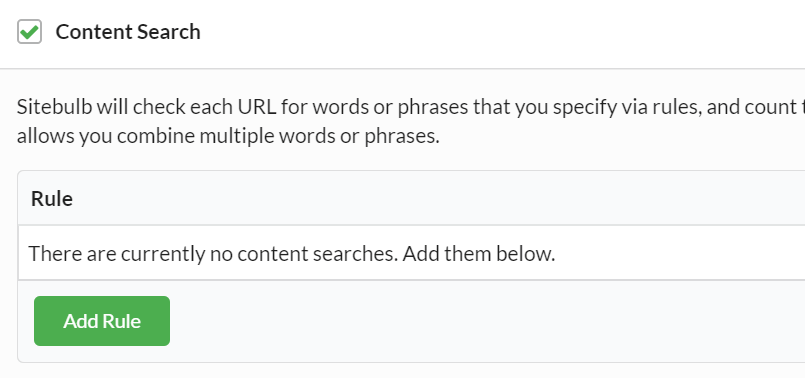 Add Content Search rule
