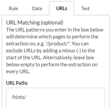Inclusion URL pattern