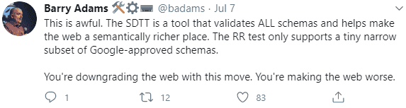 Barry Adams Tweet