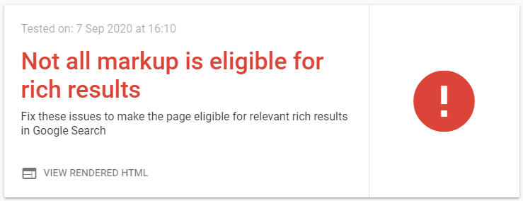 Not eligible for rich results