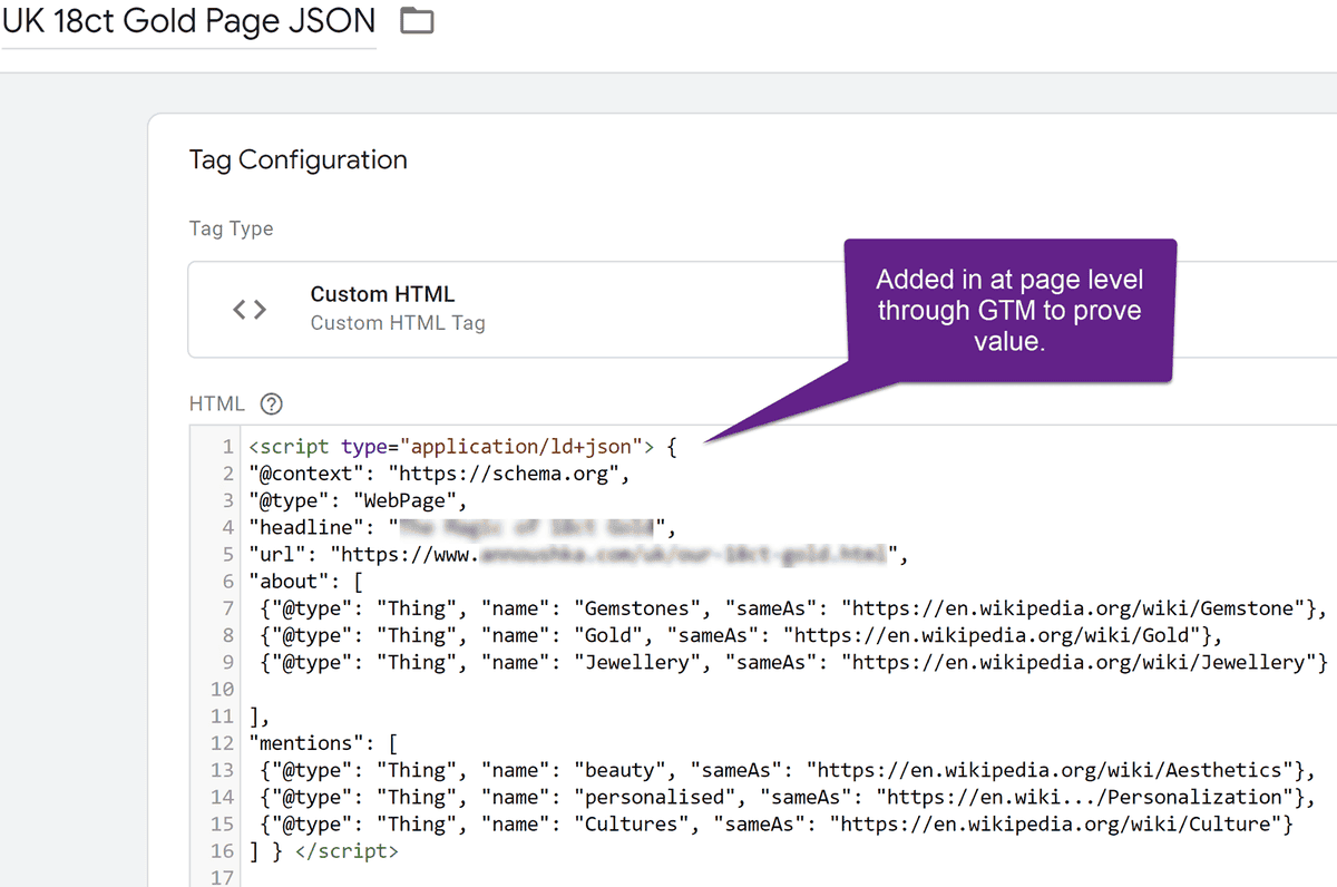 GTM Schema example