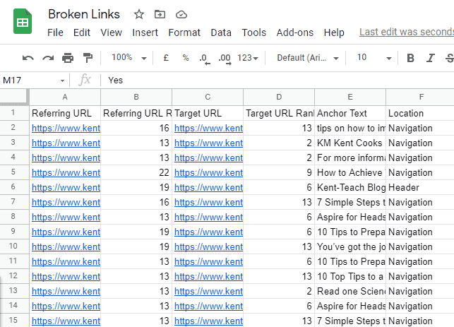 how to find broken links in excel