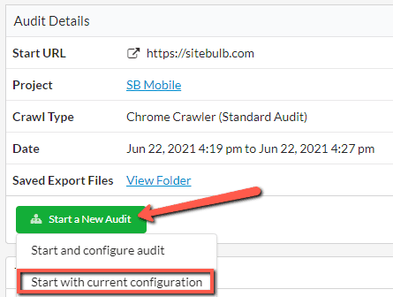 Start with current configuration