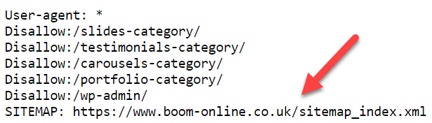 XML sitemap in robots.txt file