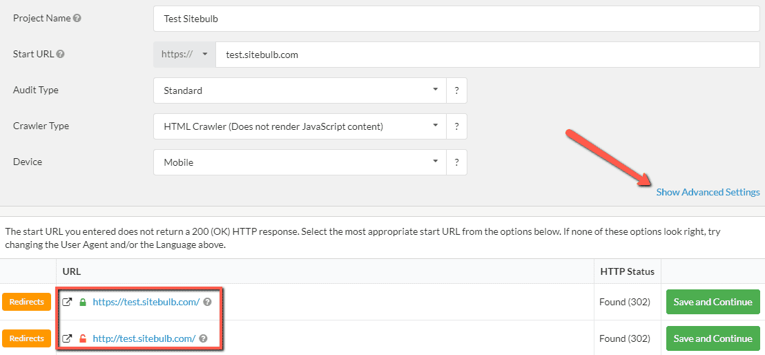 Advanced domain settings