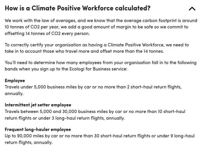 How is a climate positive workforce calculated - an explaination