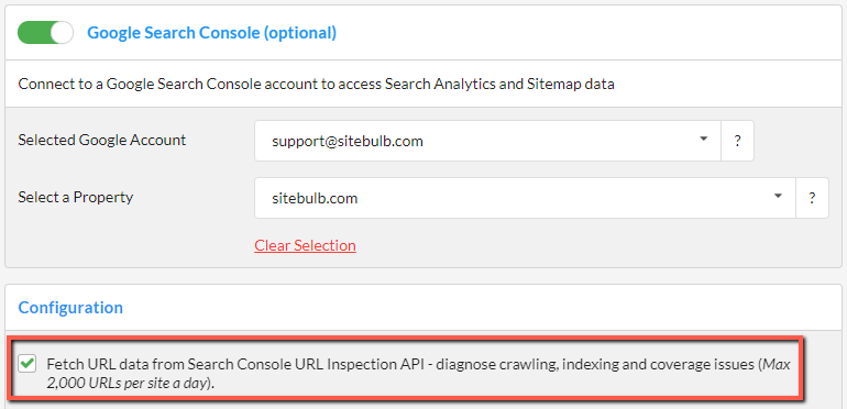 Add URL Inspect option