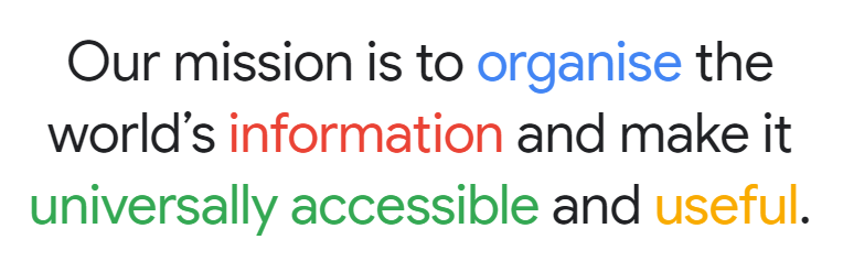 Google's stated mission