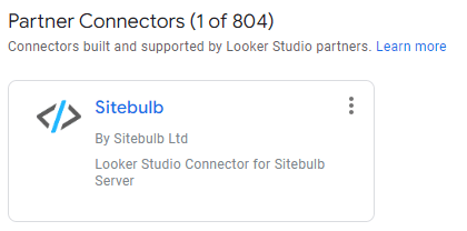 Sitebulb's Looker Studio Connector