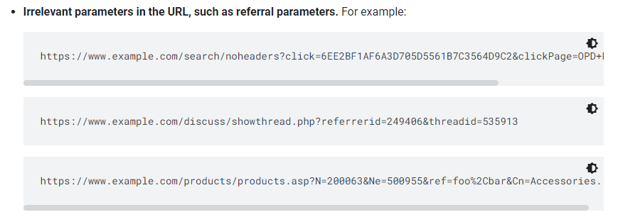 Referral parameters