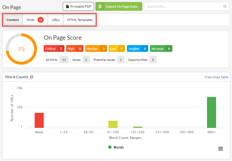 Sitebulb On Page Analysis