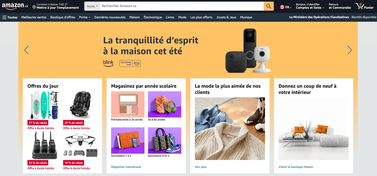 Amazon.fr Homepage