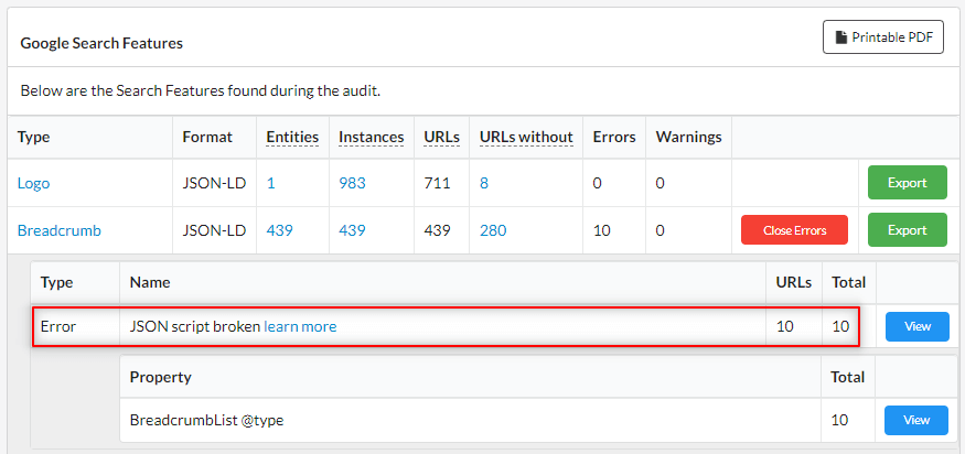 JSON Script error