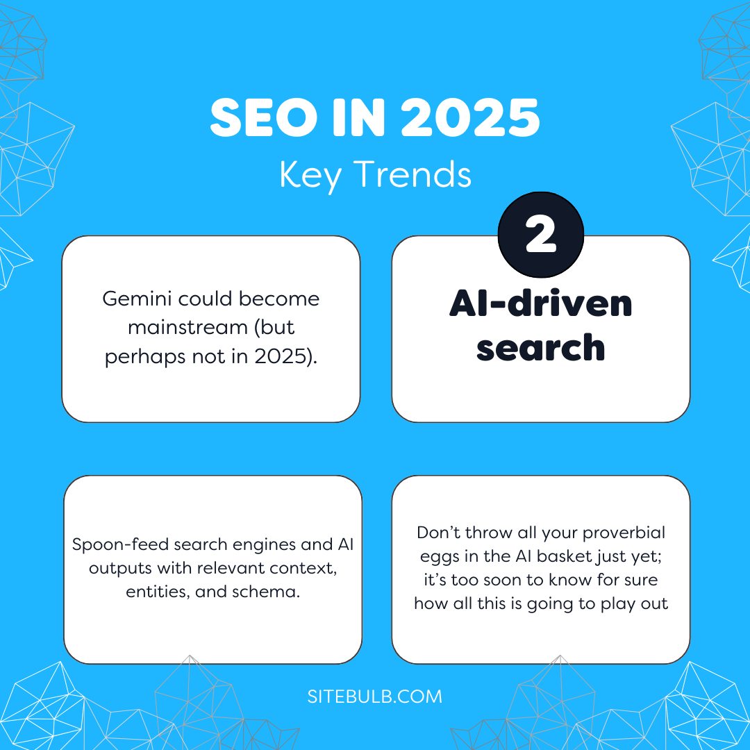 points about AI-driven search, an important SEO trend in 2025