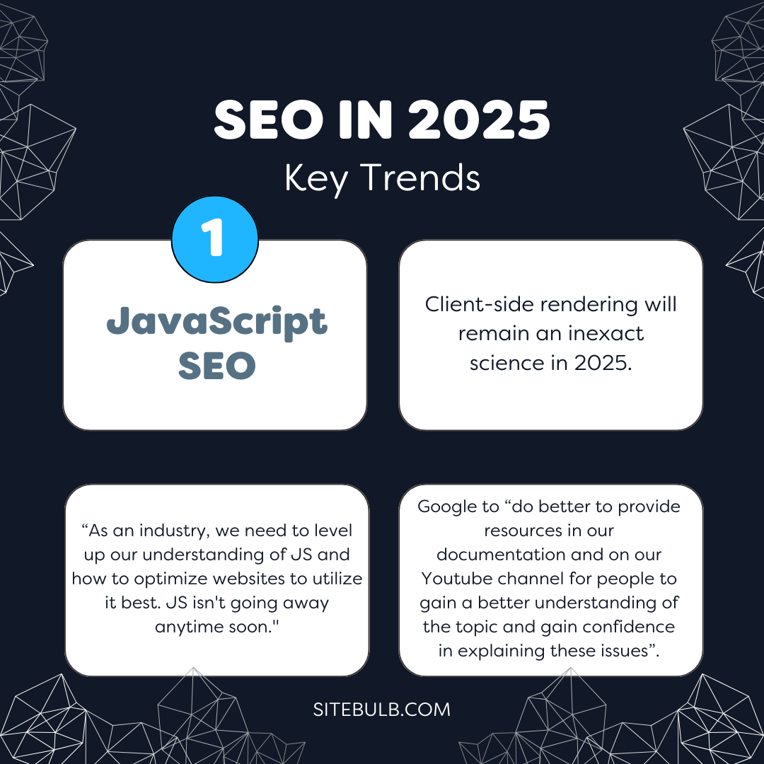 3 points about JavaScript SEO, a important SEO trend in 2025