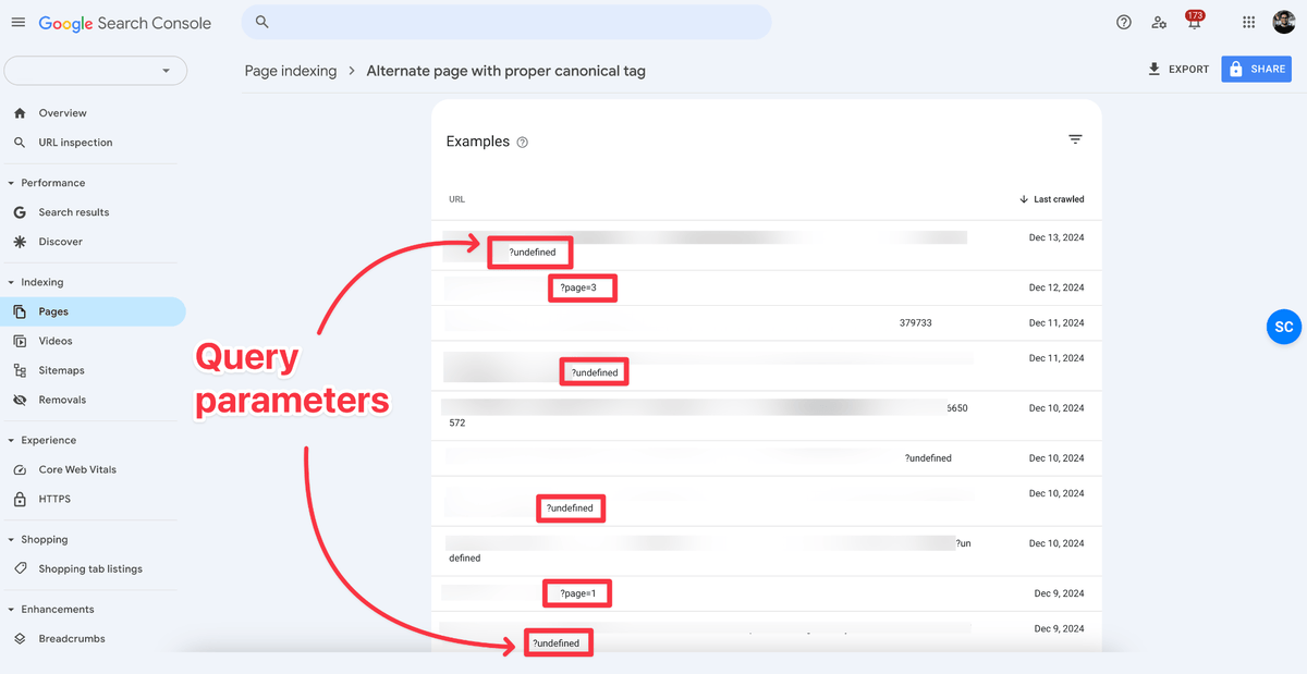 Query parameters to block by Robots.txt rules