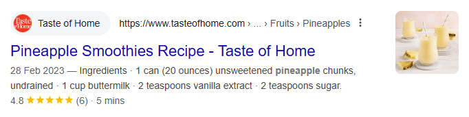 Pineapple smoothies recipe with rich snippets - Taste of home