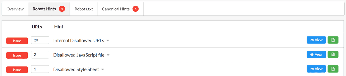 sitebulb Robots.txt hints