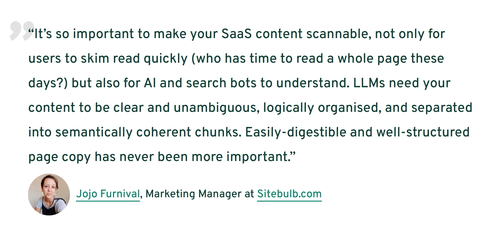 Jojo Furnival quote: It