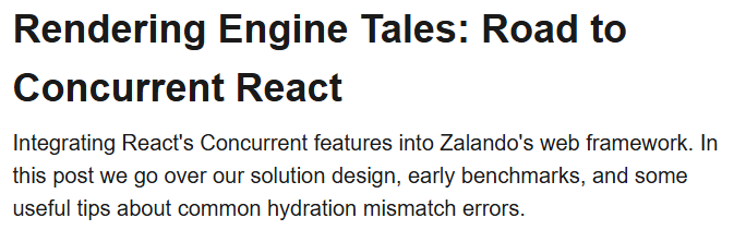 Excerpt from Zalando Engineering