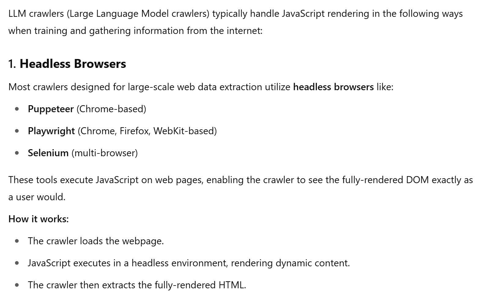 ChatGPT says LLM crawlers handle JS via headless browsers 