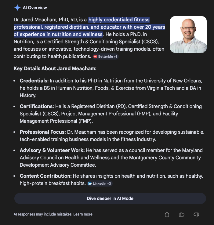 AI Overview of Dr Jared Meacham