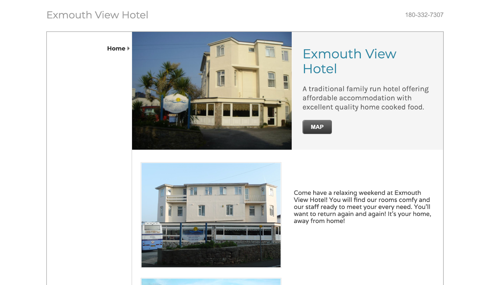 A screenshot of Exmouth View Hotel